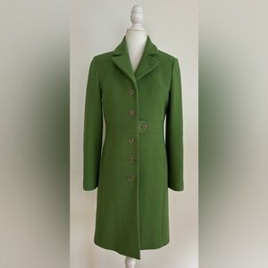 J Crew Kelly Green Day Coat Dressy Wool Blend Fitted Small